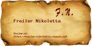 Freiler Nikoletta névjegykártya